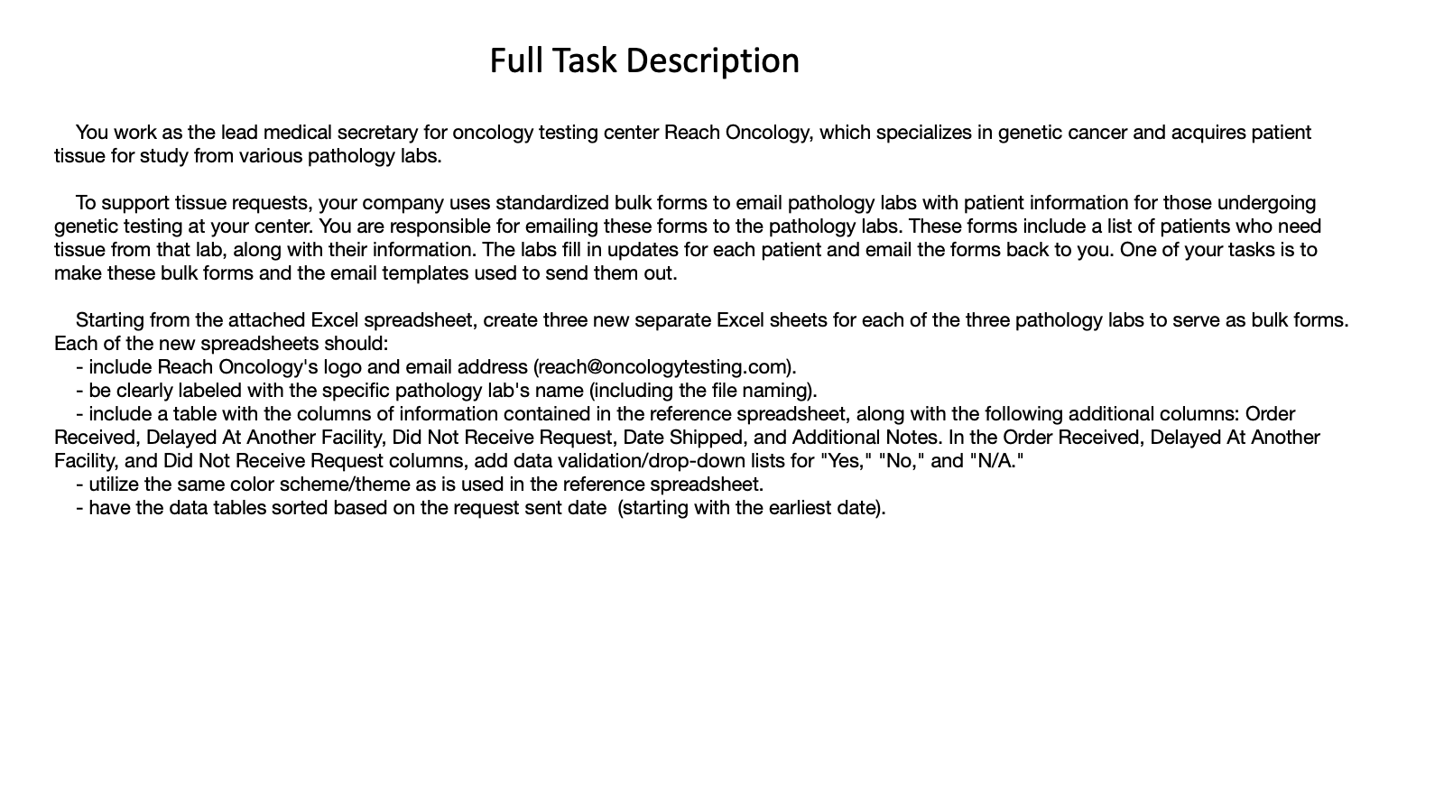 Demo slide: Full task
